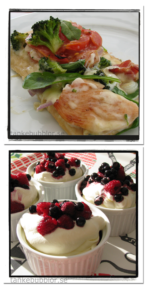 pizza och citronfromage